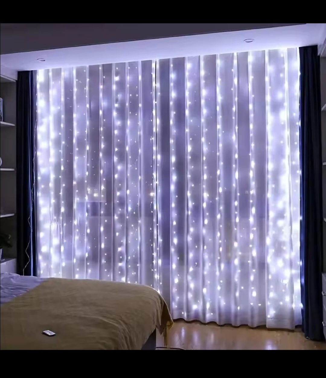 ✨ Luz Blanca de Cortina LED USB con Control Remoto